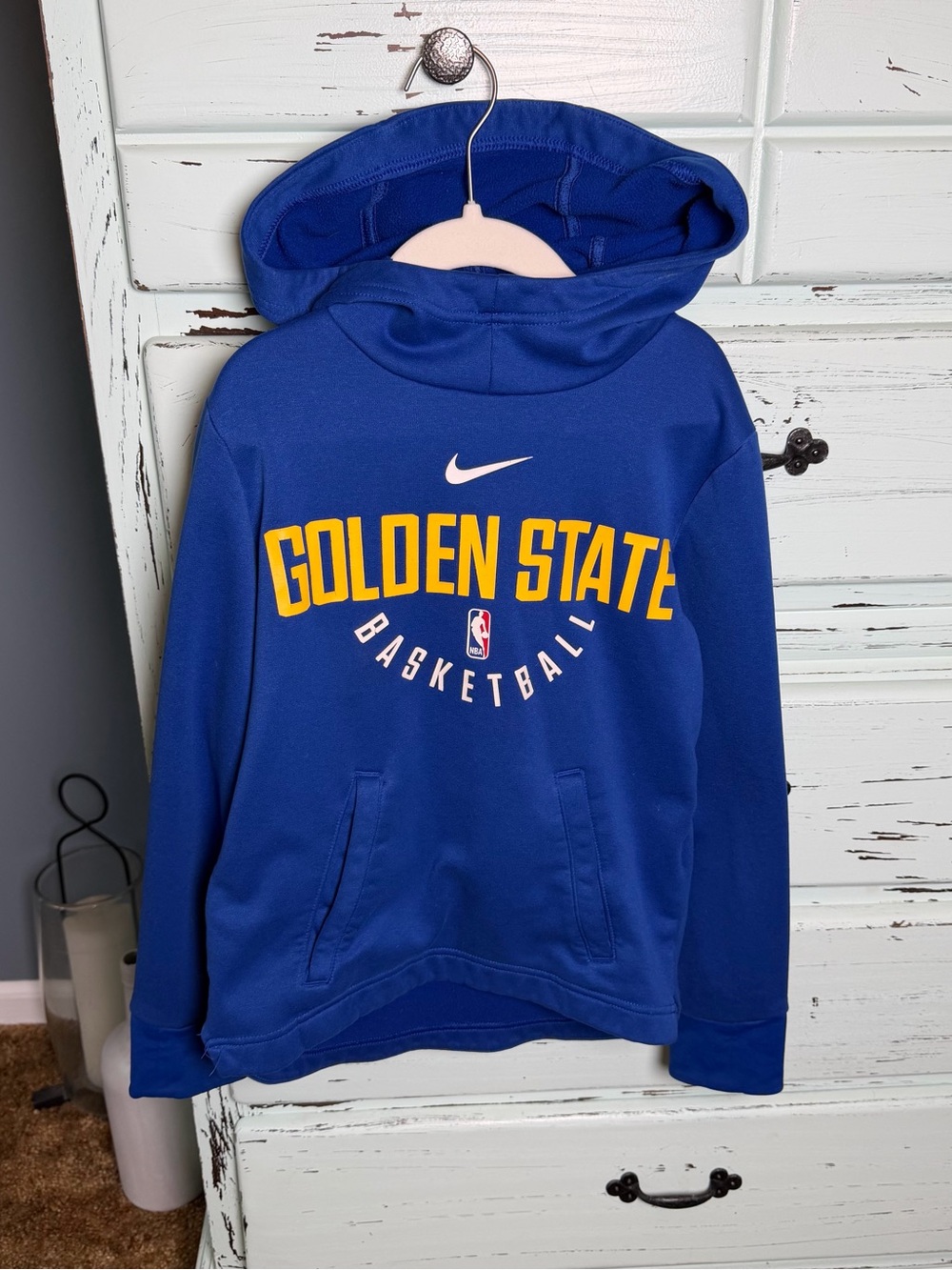 Nike Kids Golden State Basketball Hoodie - Royal Blue. Youth Small.